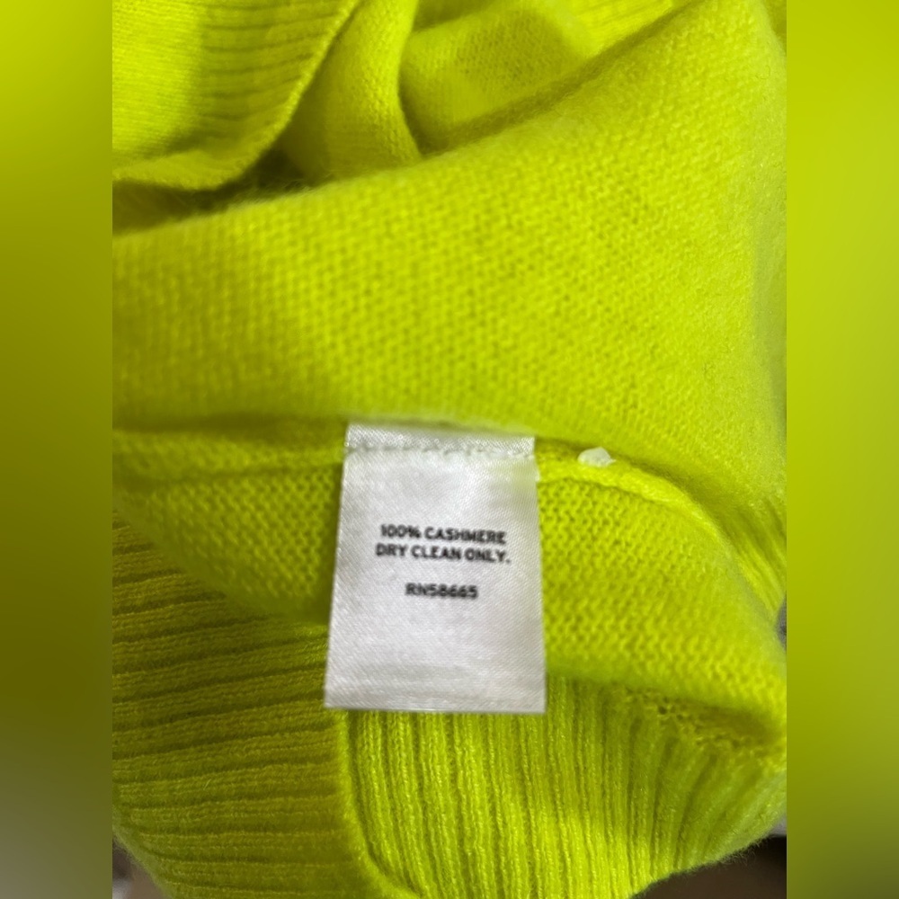 CASLON 100% Kashmir size L neon yellow green NWT - Picture 5 of 5